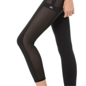 ALO Yoga Black Leggings with Mesh Detail